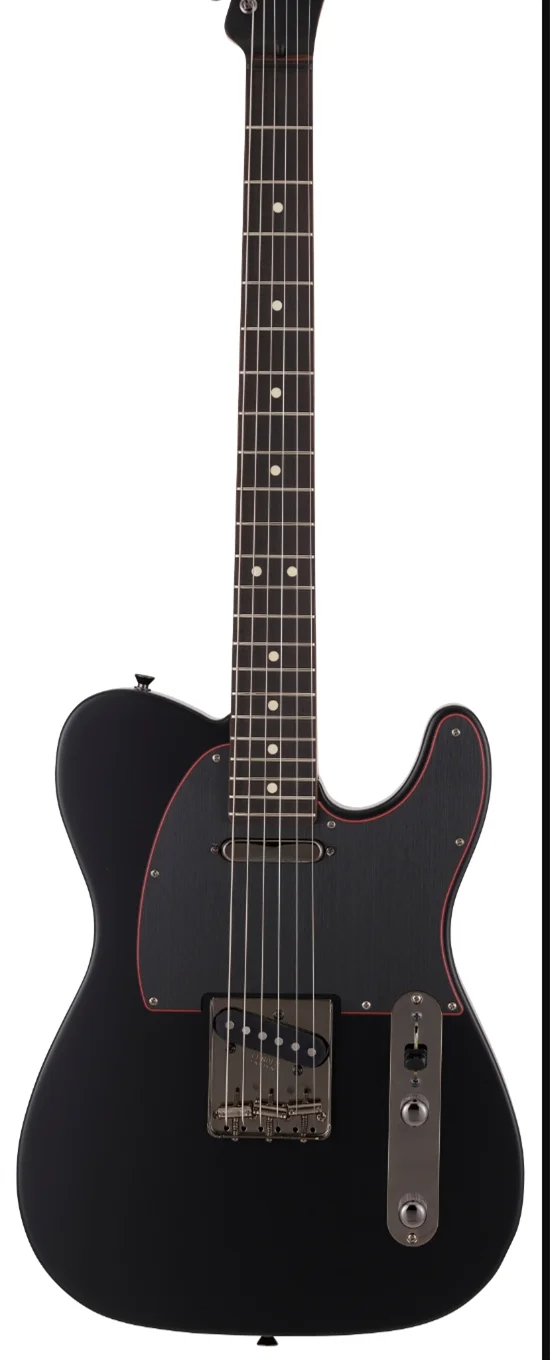 

Telecast Electric Guitar, Matte black imported paint, red logo and red body edging, imported alder body, Canadian maple neck, li