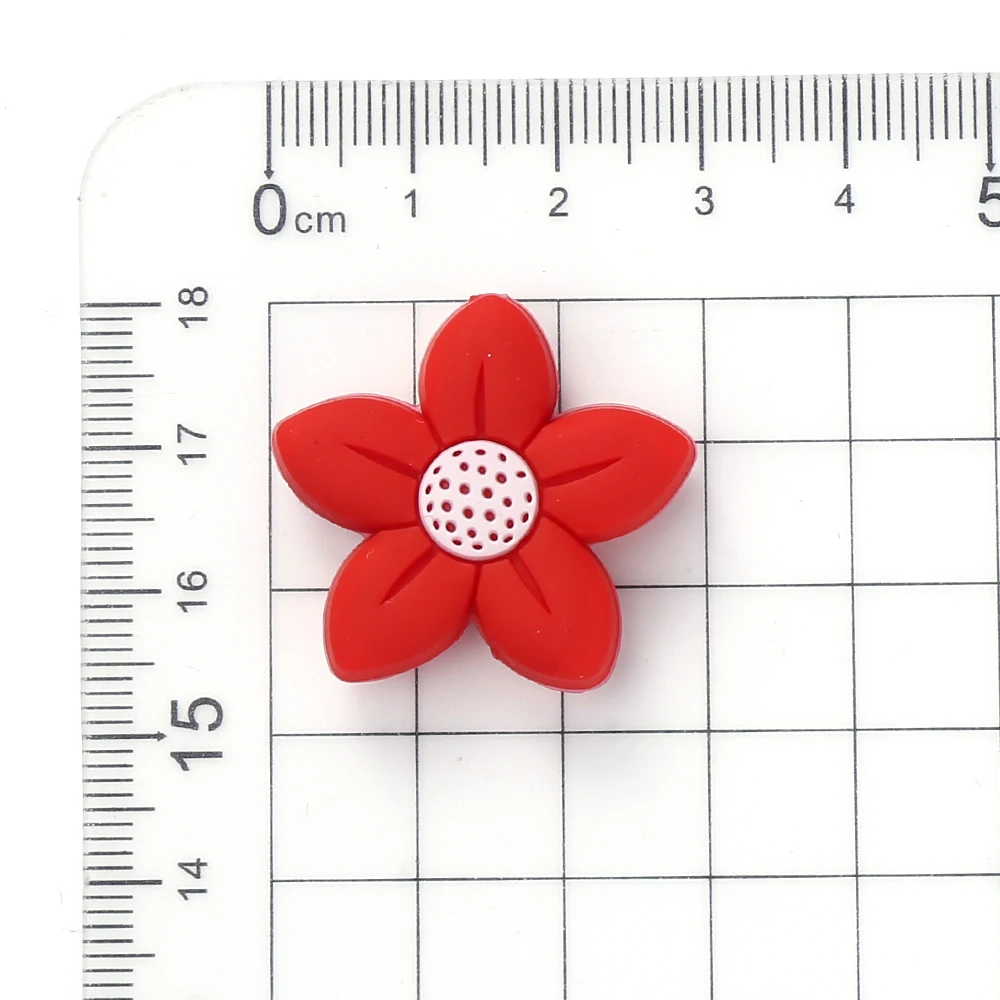 10Pcs New Silicone Beads Pentagonal Flower Focal Teether Beads For Jewelry Making Pacifier Chain Bracelets Necklace Accessories