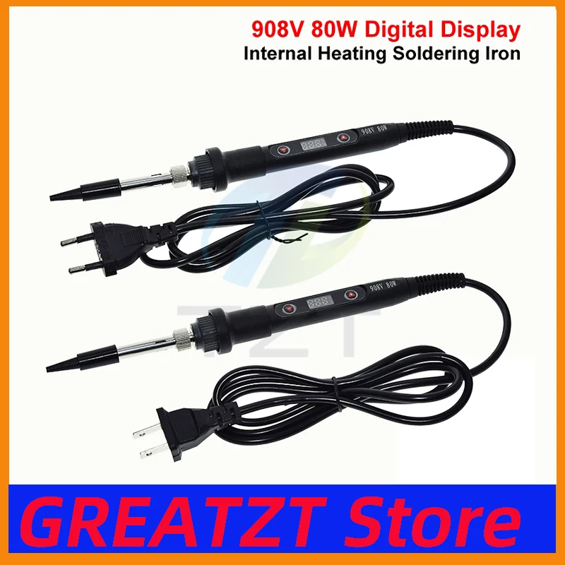 80W Electric Soldering Iron Adjustable Temperature 110V US Plug / 220V EU Plug Digital Display Electronic Welding Repair Tools
