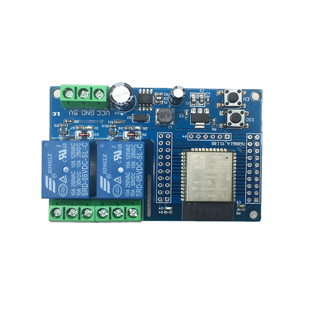 DC5-60V Power Supply Dual-channel WIFI BLE Relay Module ESP32-WROOM Development Board Secondary Development Suitable for Arduino