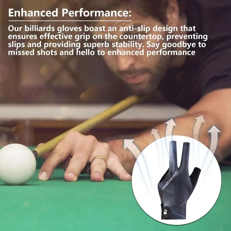 Gloves Comfortable Non-Slip Women's 3 Finger Pool Gloves Practical Sports Accessories For Women Men Teens Billiards Lovers