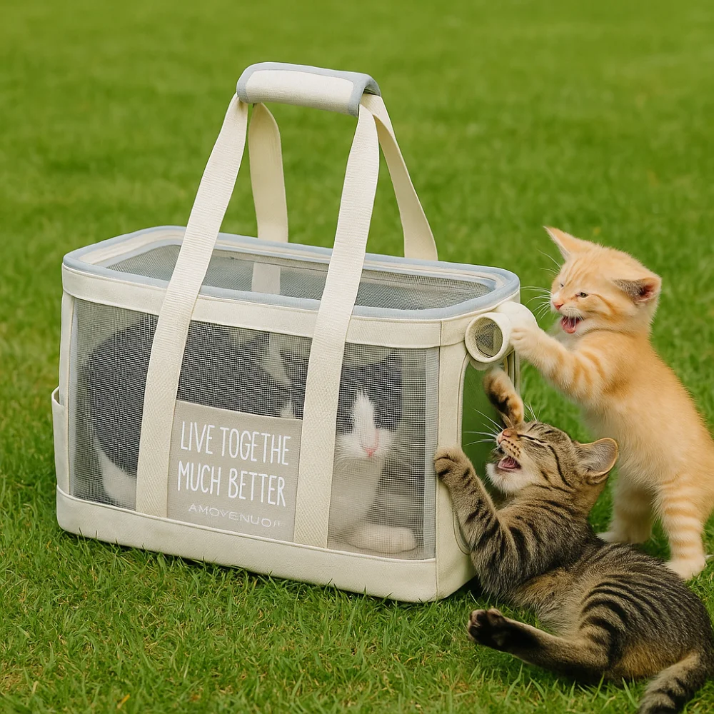 

Прочная портативная сумка-тоут для кошек, сетчатая легкая сумка-тоут для домашних животных, утолщенный дышащий чехол для переноски собак, аксессуары для домашних животных