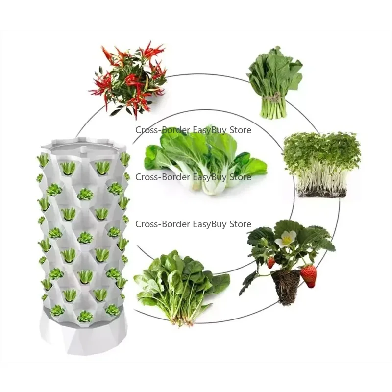 80 PCS DIY Set Hydroponic Vertical Farming Aeroponic Towers Hydroponic Pots Vertical Tower With Irrigation System