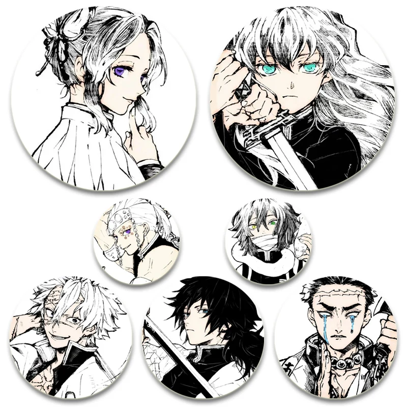 

Kamado Tanjirou/Kamado Nezuko Anime Badge Agatsuma Zenitsu/Kanroji Mitsuri/Demon Brooches Kochou Shinobu/Tsuyuri Kanao Pins
