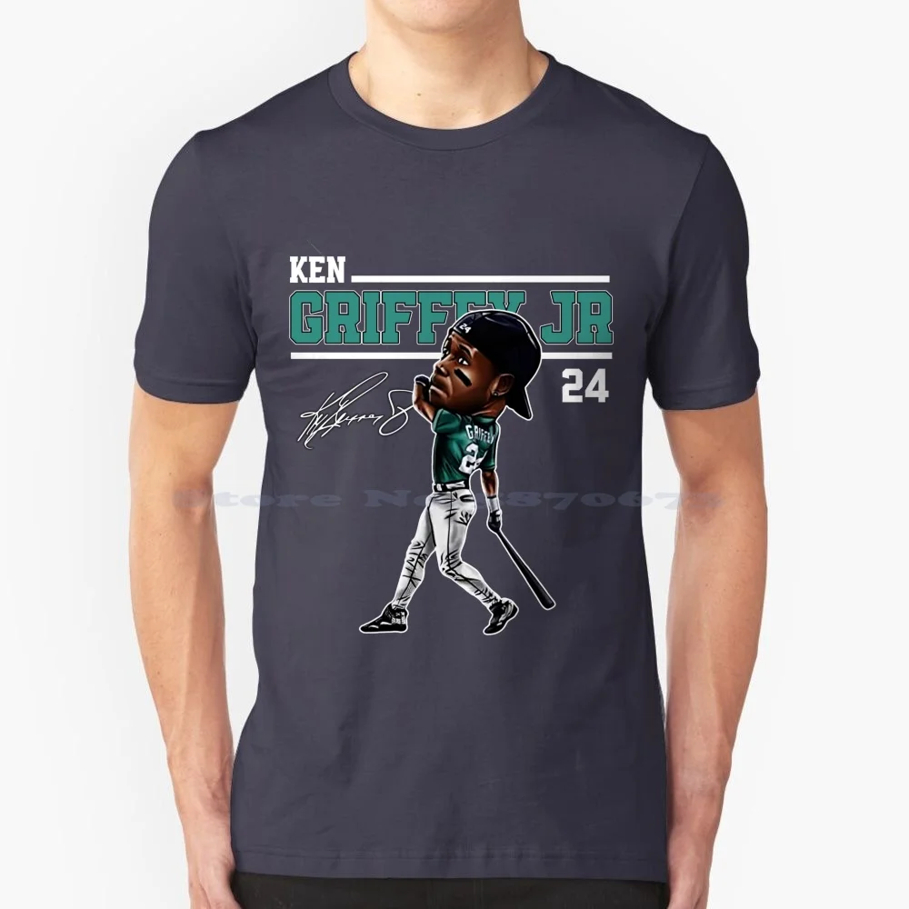 Ken Griffey Jr The Kid Seattle Baseball Legend Signature Vintage Retro 80S 90S Bootleg Rap Style T Shirt 100% Cotton Tee Ken