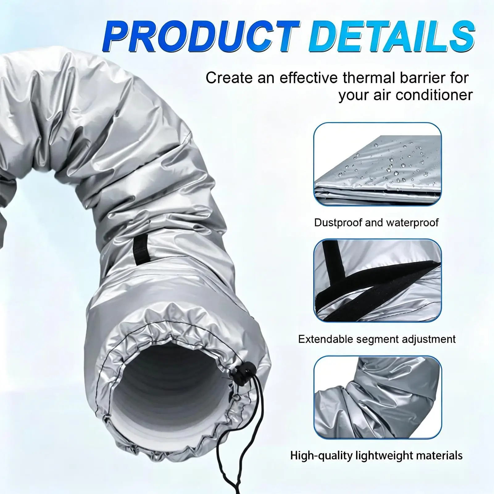 AC Hose Insulation Sleeve Portable Air Conditioner Hose Wrap Heat Resistant Protector Energy Saving Exhaust Pipe Cover