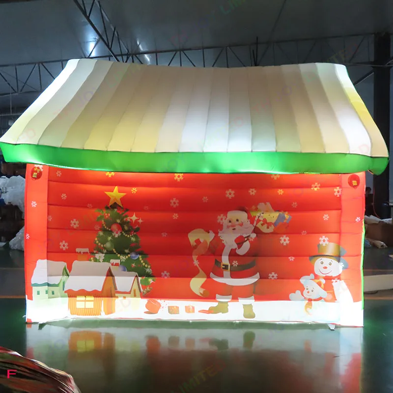 Grote Kerstman Opblaasbare Grotto Tent Outdoor Kerstversiering Ontwerp