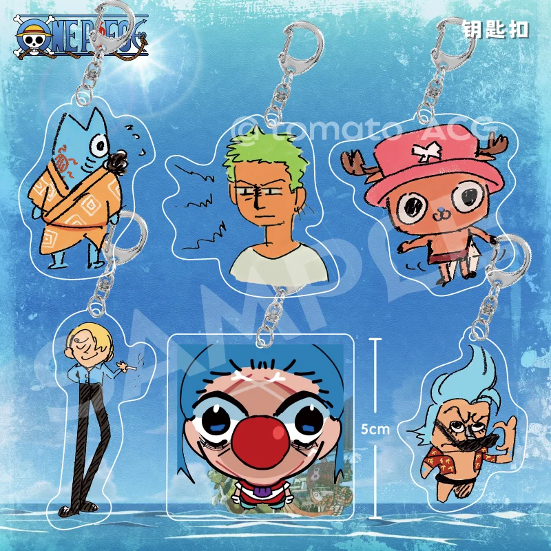 ONE PIECE Keychain Luffy Zoro Keyring Bag Acrylic Funny Pendant Friend Brithday Abstract Gift Cosplay Accessories Collection Toy