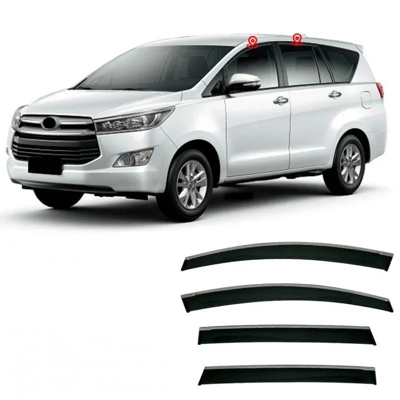 Window Visor Rain Guard Side Window Deflector Weather Shield For Innova II 2015 2016 2017 2018 2019 2020 2021 2022 2023 2024