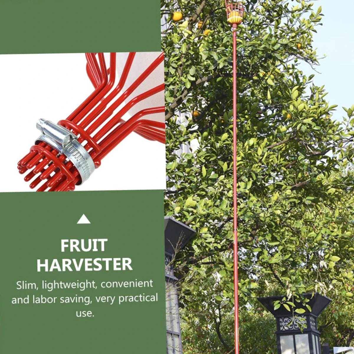 Fruit Picking Picker High Altitude Telescopic Collector Pole Plukker Collect Tool Fruits Trees Catcher