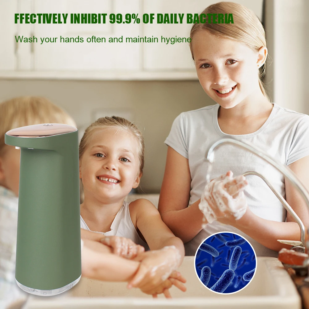 Hand Free Portable Automatic Foam Liquid Soap Dispenser For Bathroom Kitchen USB Rechargeable Foaming Touchless 450ML