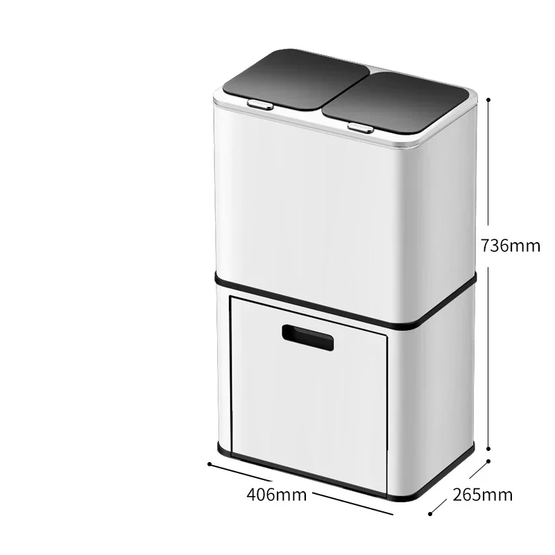 Kitchen Intelligent Induction Automatic Trash Can Classification Wet and Dry Double-Layer Household Stainless Steel