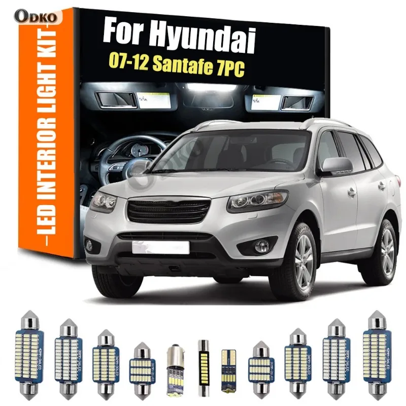 

Для Hyundai 07-12 Santafe 7 шт. комнатная лампа светодиодная лампа комплект внутреннего освещения автомобили, запчасти и аксессуары сигнальная лампа