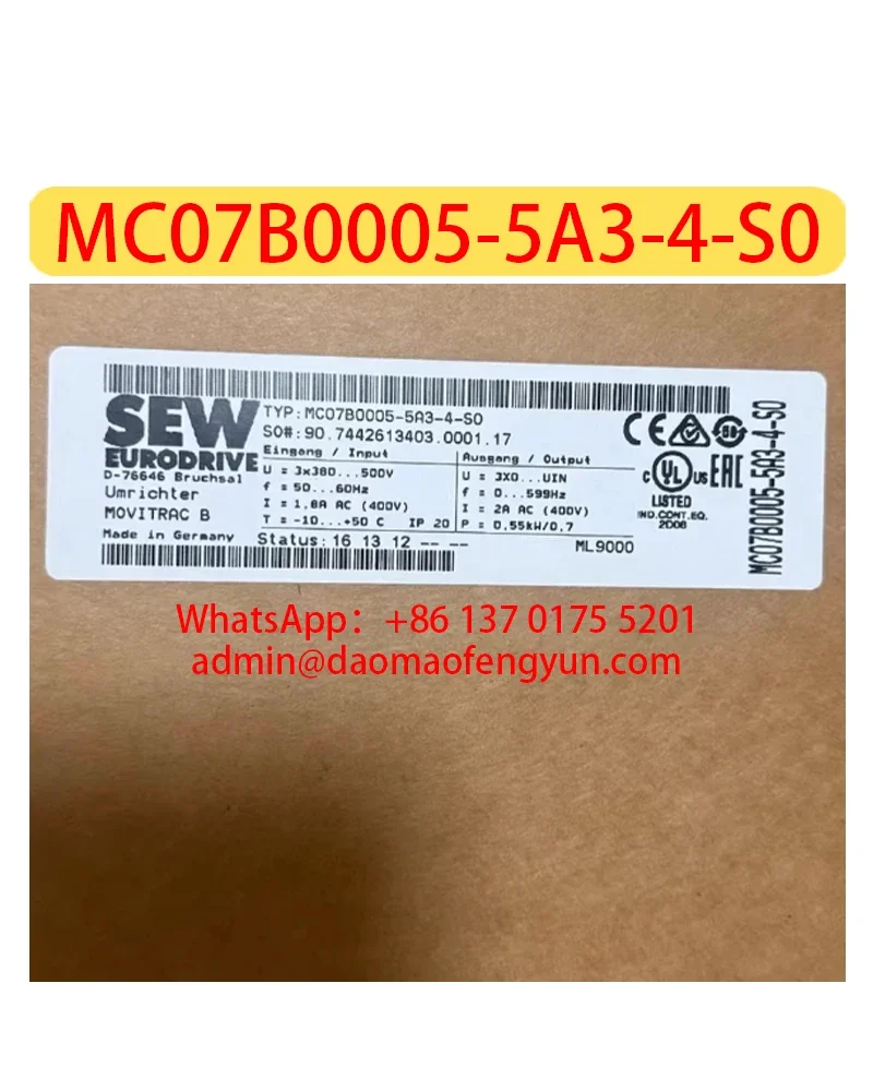 

Brand New MC07B0005-5A3-4-S0 Inverter 0.55KW MC07B0005 5A3 4 S0，Fast shipping，In Stock