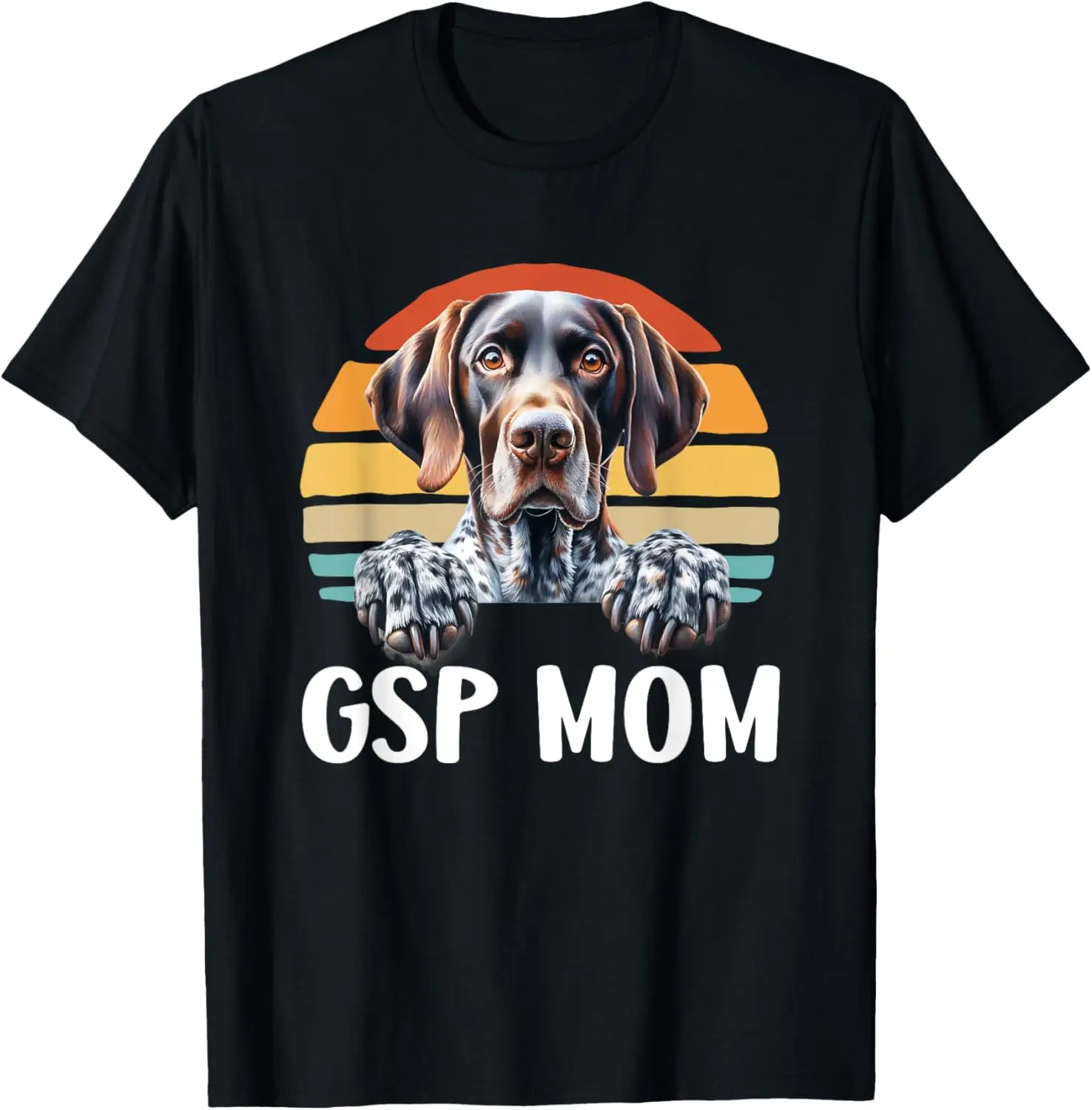 

Женская футболка с немецкой короткошерстной указкой GSP Mom для охотничьих собак