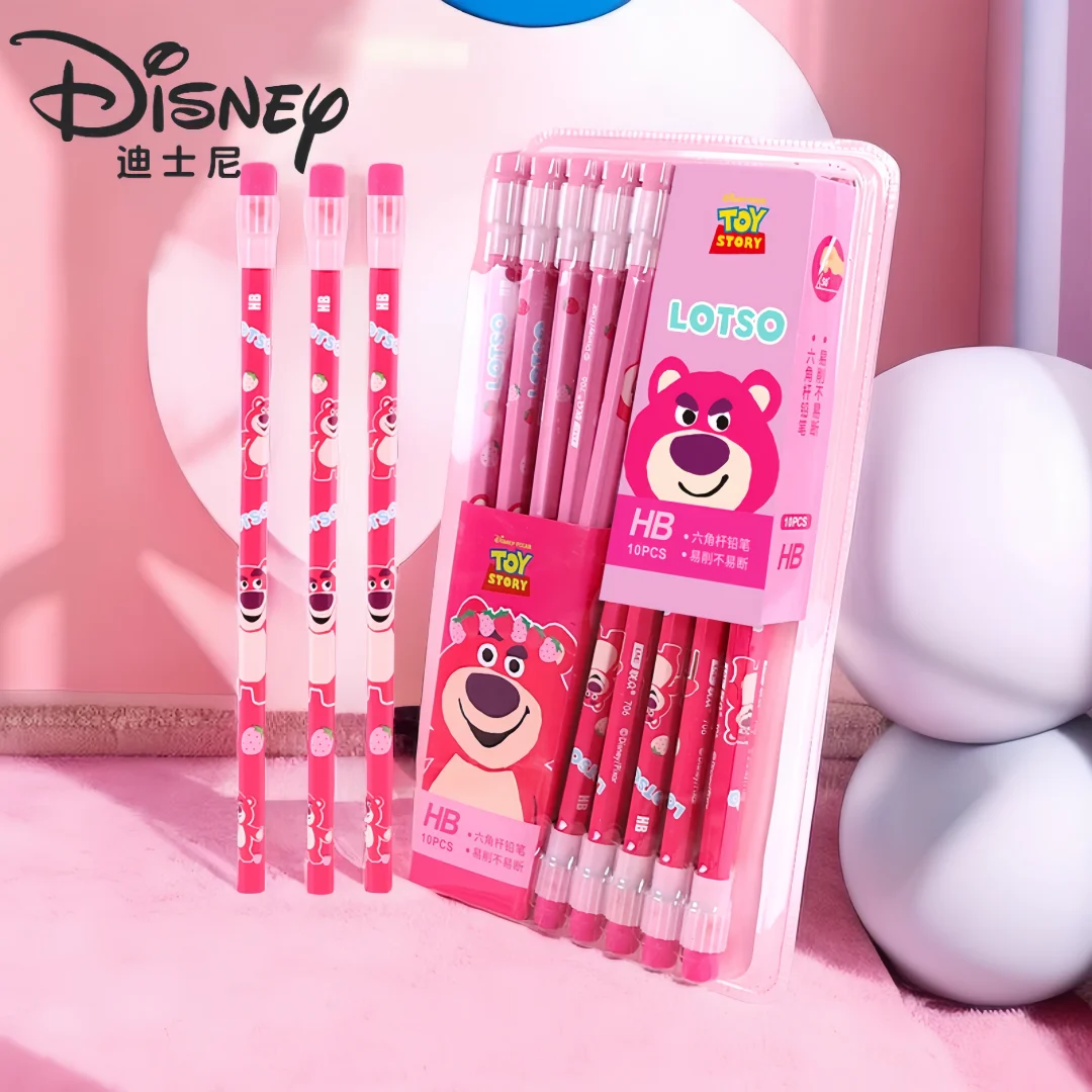 

Disney strawberry bear kindergarten primary school students HB wooden pencil is not easy to break, use eraser non-toxic pen
