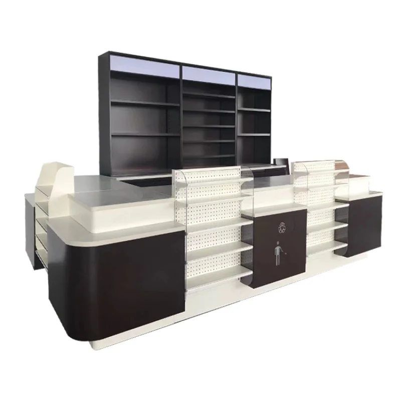 custom.New Design Payment Checkout Counter  Retail Checkout Display Stand Counters Checkout Counter Supermarket