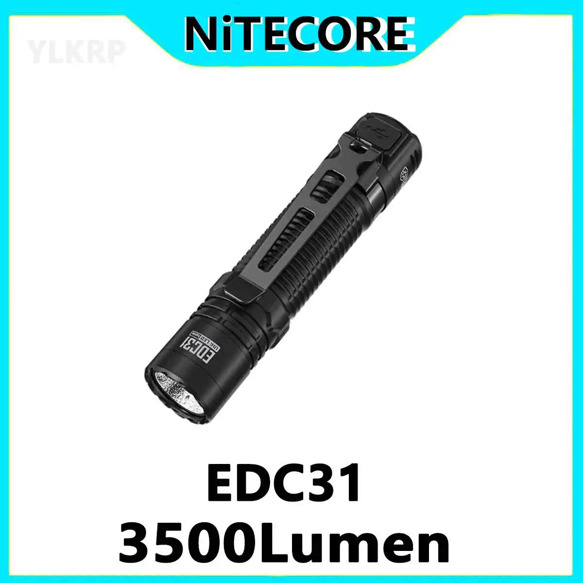 NITECORE EDC31 Compact Tactical Flashlight USB-C Rechargeable EDC Search Torch Light 3500 Lumens, 3800mAh 18650 Li-ion Battery