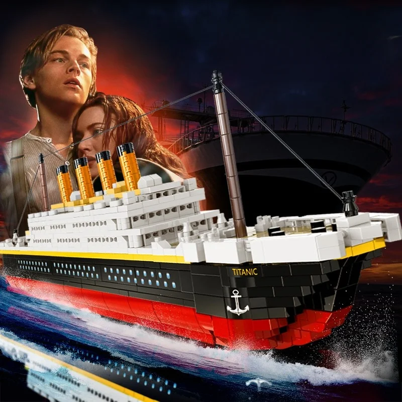 タイタニックビルディングブロック大人向け高難易度大型組み立ておもちゃ船モデル男の子女の子誕生日プレゼント知育玩具