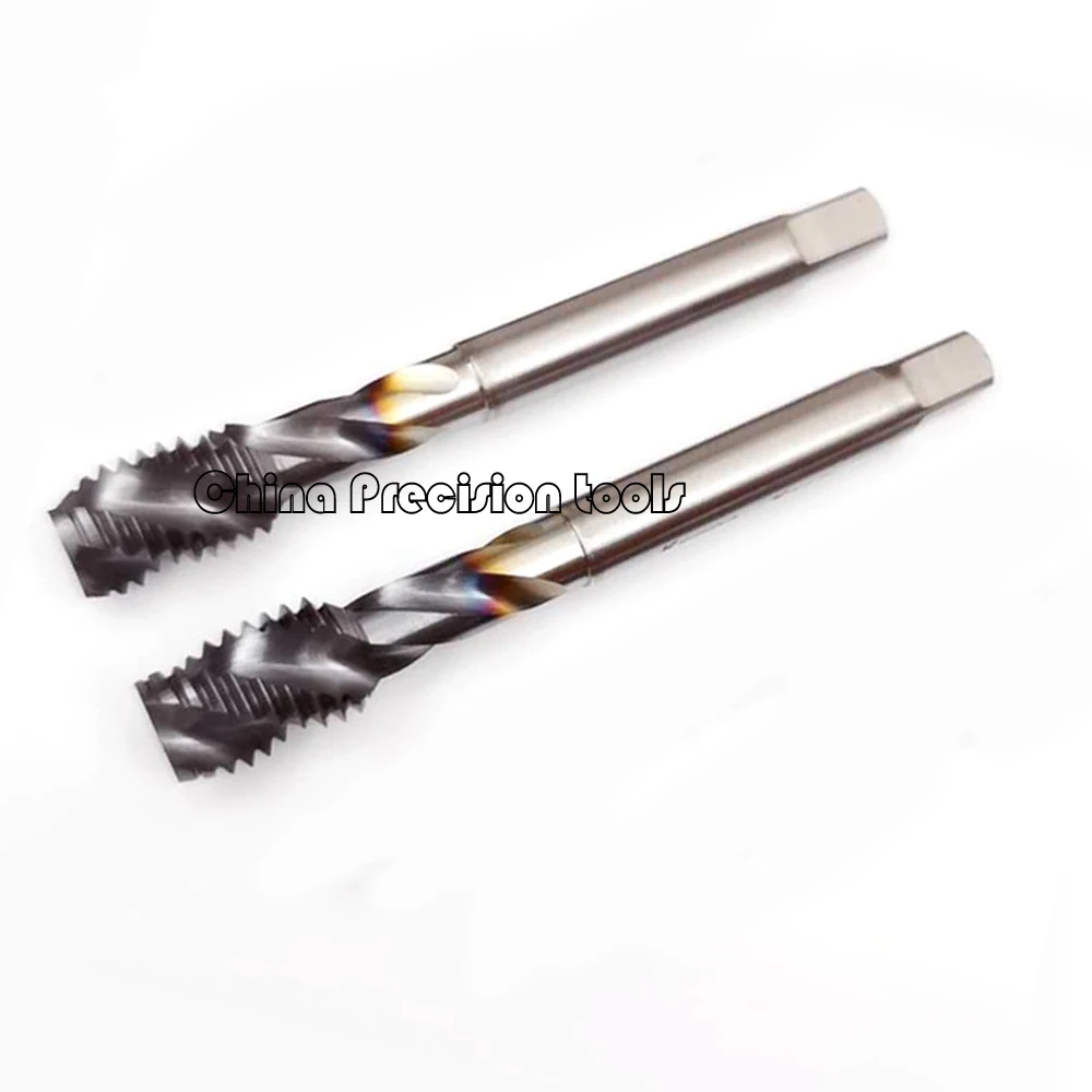 HSS-CO Right Spiral Flute Taps M2 M2.5 M3 M4 M5 M6 M8 M10 Ticn Metric Screw Spiral Fluted Machine Taps M12 M14 M16 M18 M20