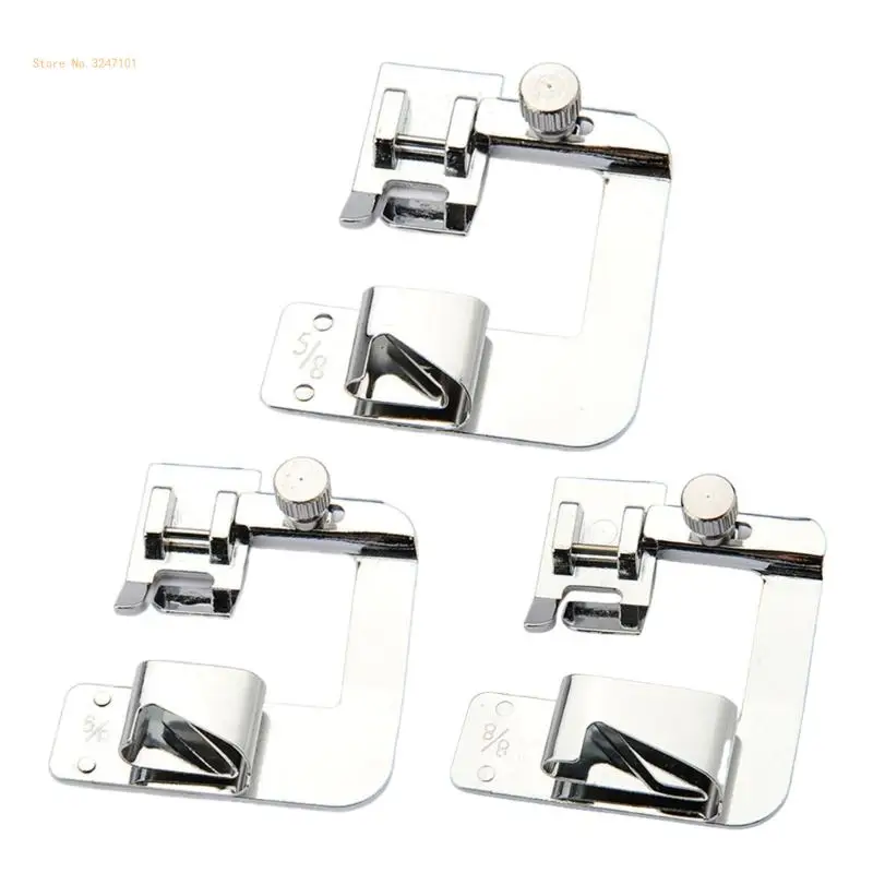 

3Pcs 8/8'' 6/8'' 4/8'' Rolled Hemming Presser Foot Sewing Machine Presser Foot Wide Hemmer Presser Foot Dropship