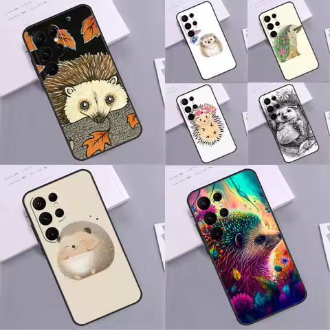 Animal Hedgehog Phone Case For Samsung Galaxy S25 S24 Ultra S9 S10 S20 S22 S21 S23 Plus S24 FE Cover Coque