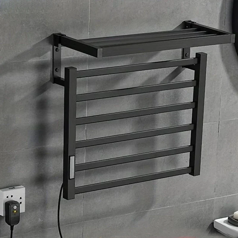 

Aluminium alloy Electric Towel Rack Temperature&Time Control Smart Heated Towel Rail Towel Warmer 58.5*55*26CM 110V/220V