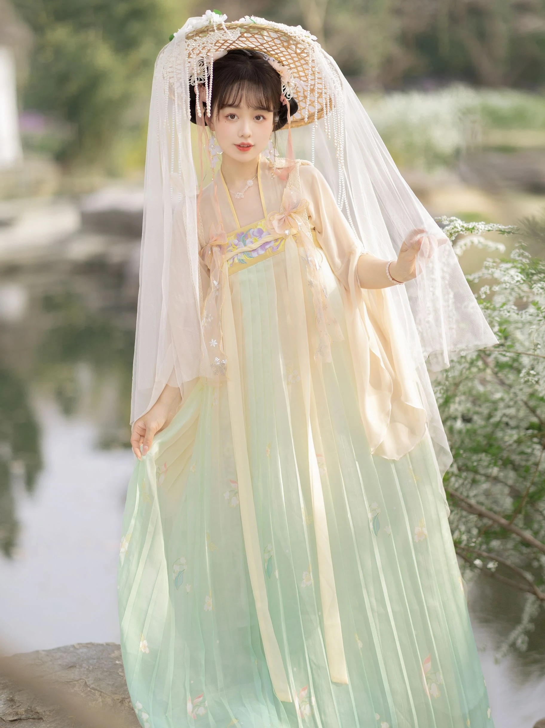 Traje chino antiguo, Hanfu de Hada, vestido elegante bordado, traje tradicional chino Tang, traje de princesa para niña, Primavera