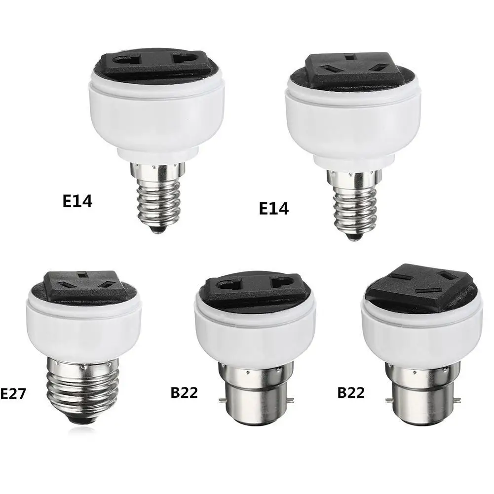 Newest Screw Light Bulb Socket Lamps Holders White Lighting Holder Sockets Power Conversion Adapter For E27/b22/e14 Us Eu Plug