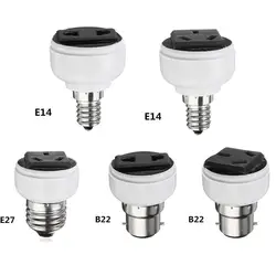 Newest Screw Light Bulb Socket Lamps Holders White Lighting Holder Sockets Power Conversion Adapter For E27/b22/e14 Us Eu Plug