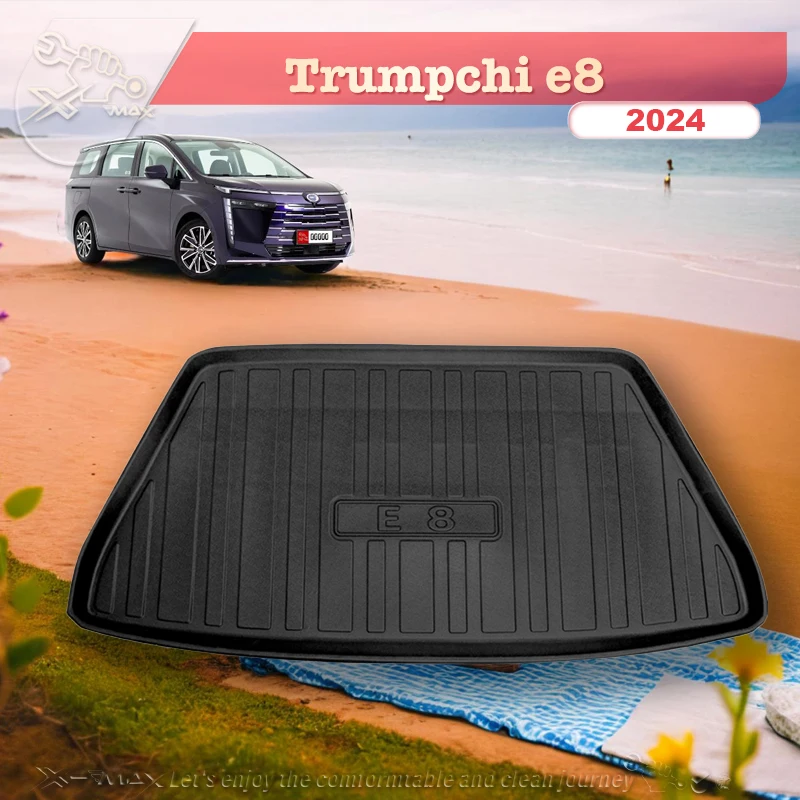 

For Trumpchi e8 2024 Custom Fit Car Trunk Mat All Season Black Cargo Mat 3D Shaped Laser Measured Trunk Liners