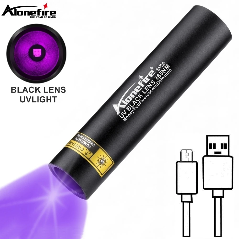 UV 365nm Blacklight Led Wood\'s lamp Flashlight USB Charging Pet Dog Cat Urine Tinea Marker Ore Money Scorpion Check Light Torch