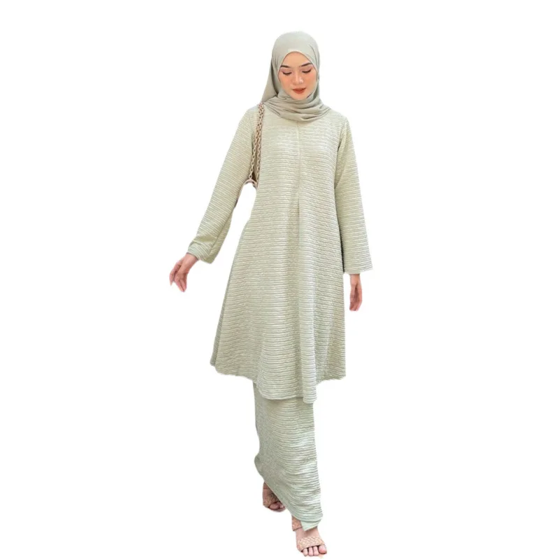 

2200, Южная Восточная Азия, Индонезия, Ближний Восток, Аравия, независимая станция, свободная рубашка среднего и длинного рукава, комплект с юбкой cw69988