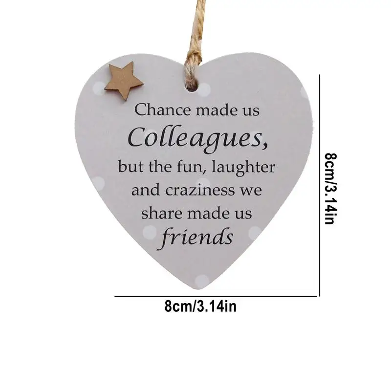 Friendship Heart Shape Wooden Hanging Sign Best Friend Love Plaque Ornament For Birthday Gift To Friend Keepsake