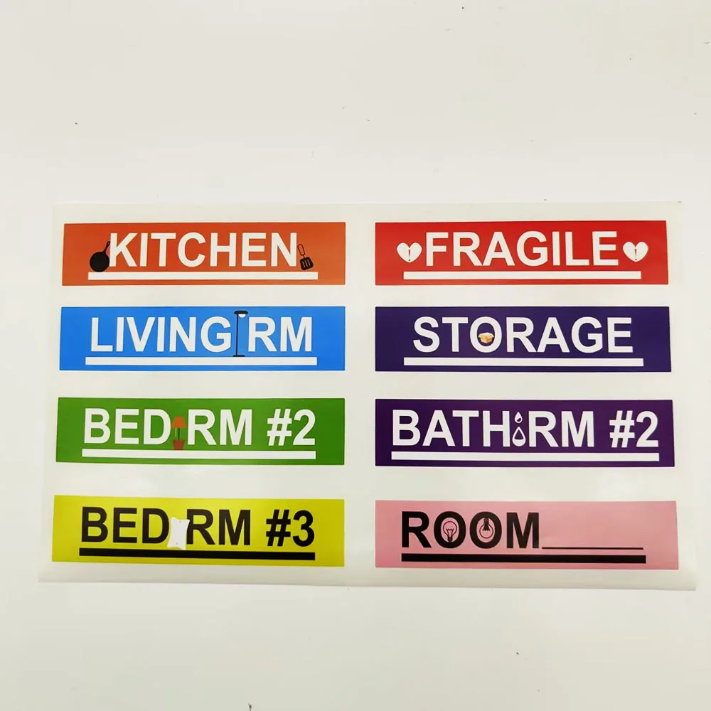 

Home Moving Labels 1x4inch Color Coding Storage Stickers Boxes Packing Labels for Home Organization 120Pcs