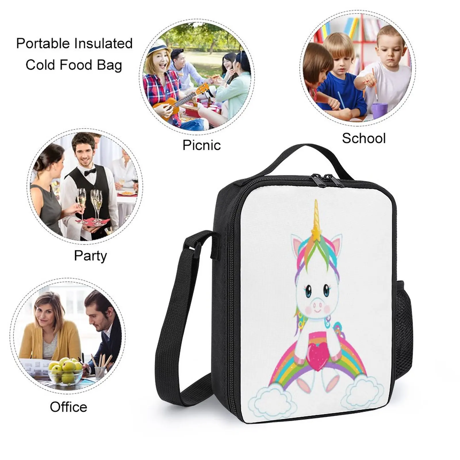 Mochila divertida De UNICORNIO 3 en 1, bolsa De almuerzo De 17 pulgadas, bolso De viaje, gráfico divertido, firme, acogedora