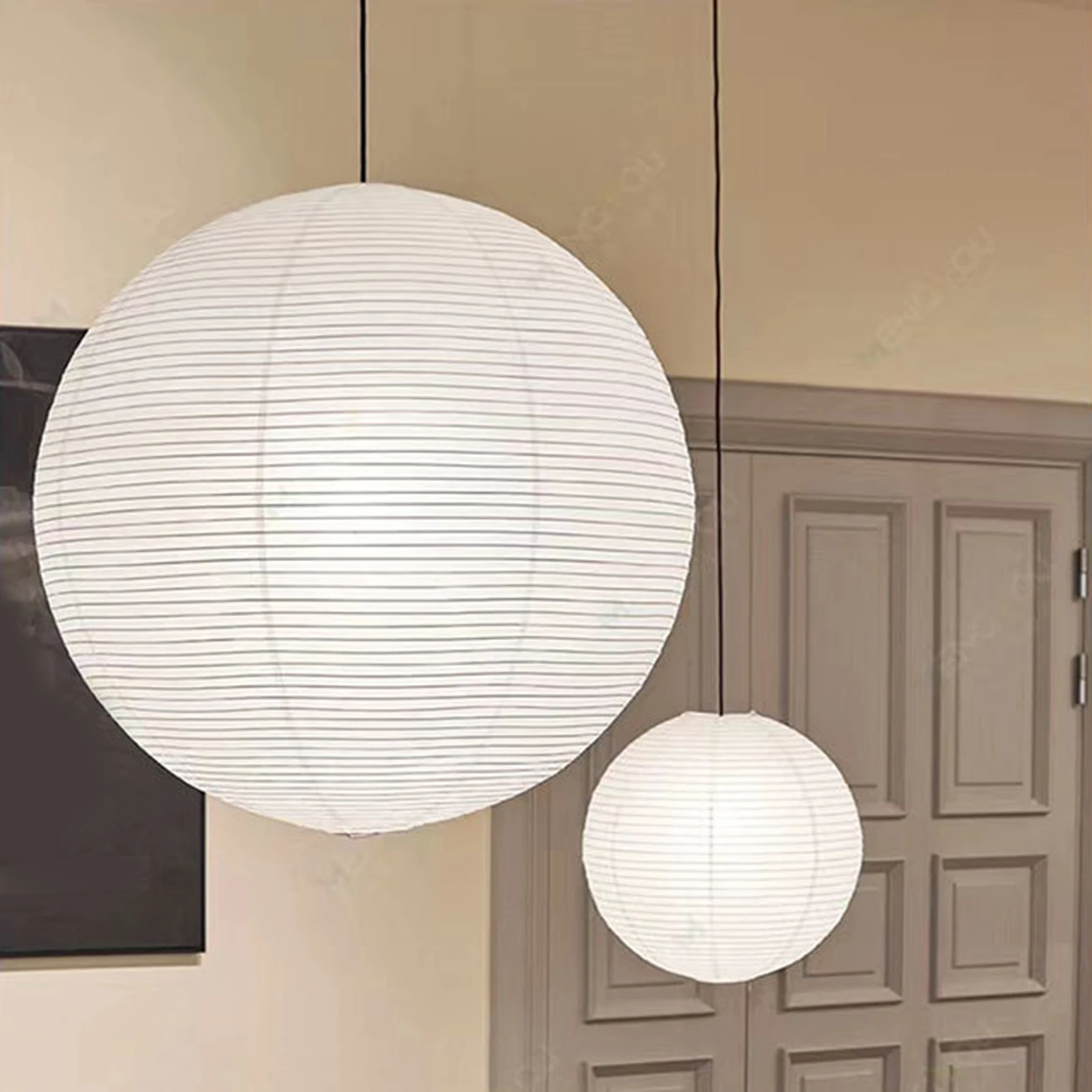 classico redondo abajur de papel estilo japones bola lanternas lampadas pingente luz capa para decoracao festa em casa 30cm 01