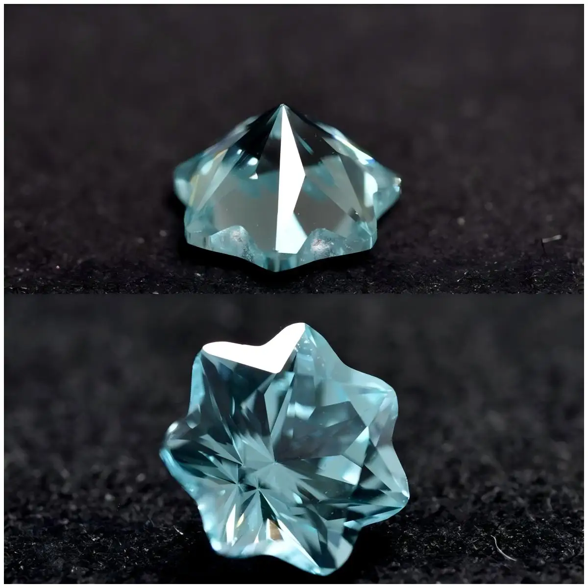 Heptagramm-förmiger, im Labor gezüchteter Paraiba-Neonblau-Edelstein, VVS1, für DIY-Schmuckherstellung von Ringen, Ohrringen und Halsketten, mit Zertifikat – Detail 4