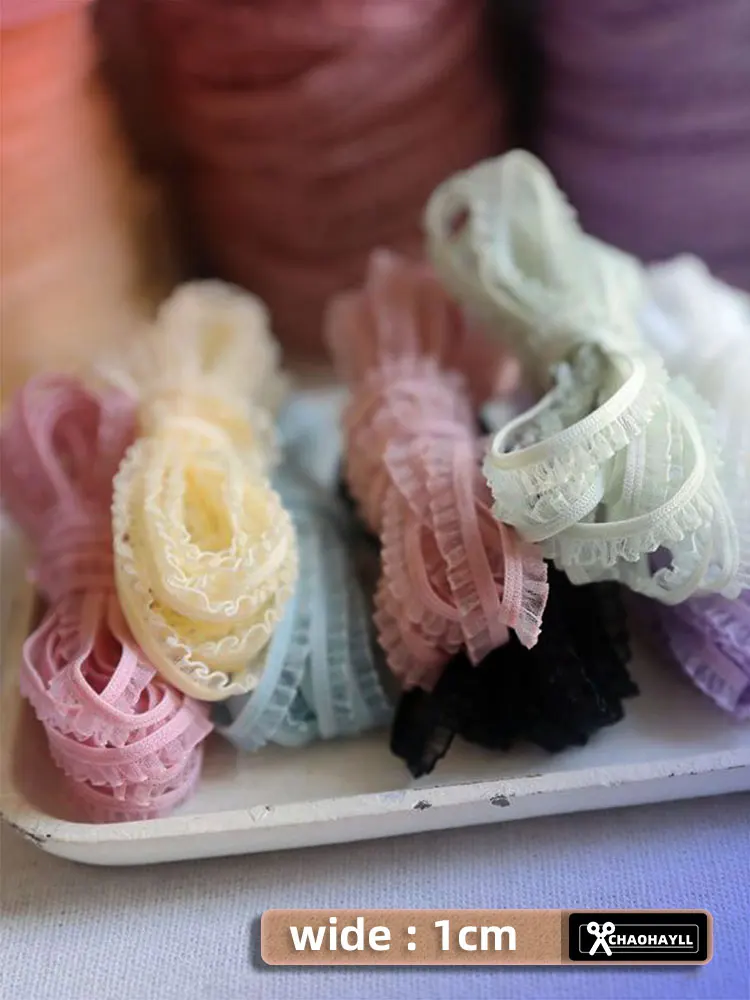 3 ярда, 1 см, широкая сетка, эластичная Тюлевая кружевная отделка для бахромы, окантовка, украшение детской ленты для свадебного платья, Швейные аксессуары