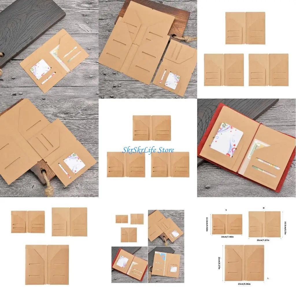 

E65E 3Pcs Recycled Paper Document Organiser File Bag Large Capacity Receipts Wallet