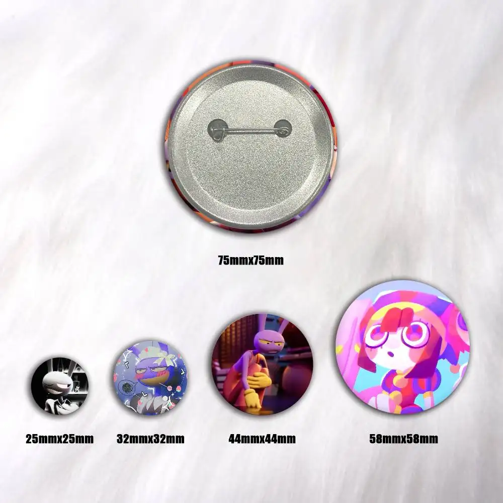 R-Role J-Jax Gangle R-Ragatha Badge on Backpack Accessories Manga Icons Pins Round Cartoon Brooches for Clothes Bag Decor Gifts