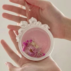 Round Photo Frame Aromatherapy Plaster Wax Pendant Molds For Car Decor DIY Mirror Frame Gypsum Jewelry Display Tray Epoxy Mould