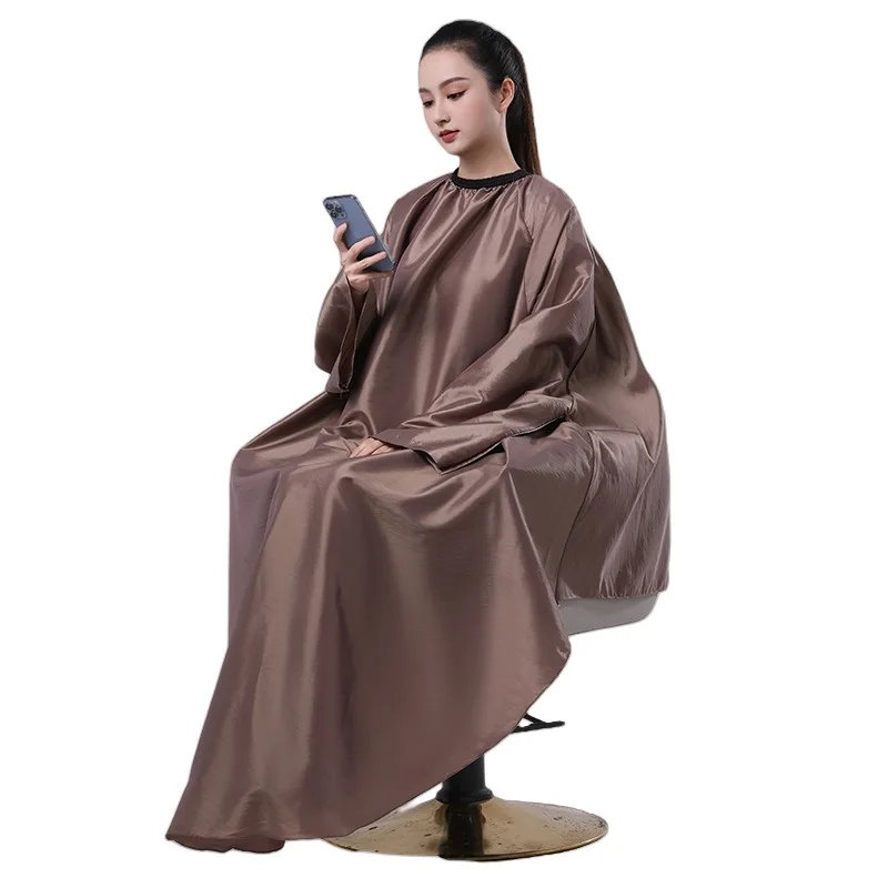 Professional Hairdressing Apron With Sleeves Cape Waterproof Enlarged Hair Cutting Dyeing Apron Gown Barbershop Salon Accessory