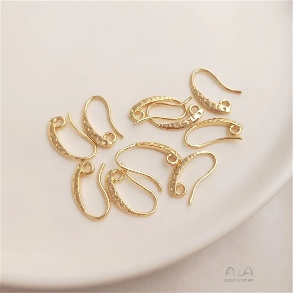 14K Gold Plated Fish pattern ear hook accessories diy original earring accessories hand made ear hook material