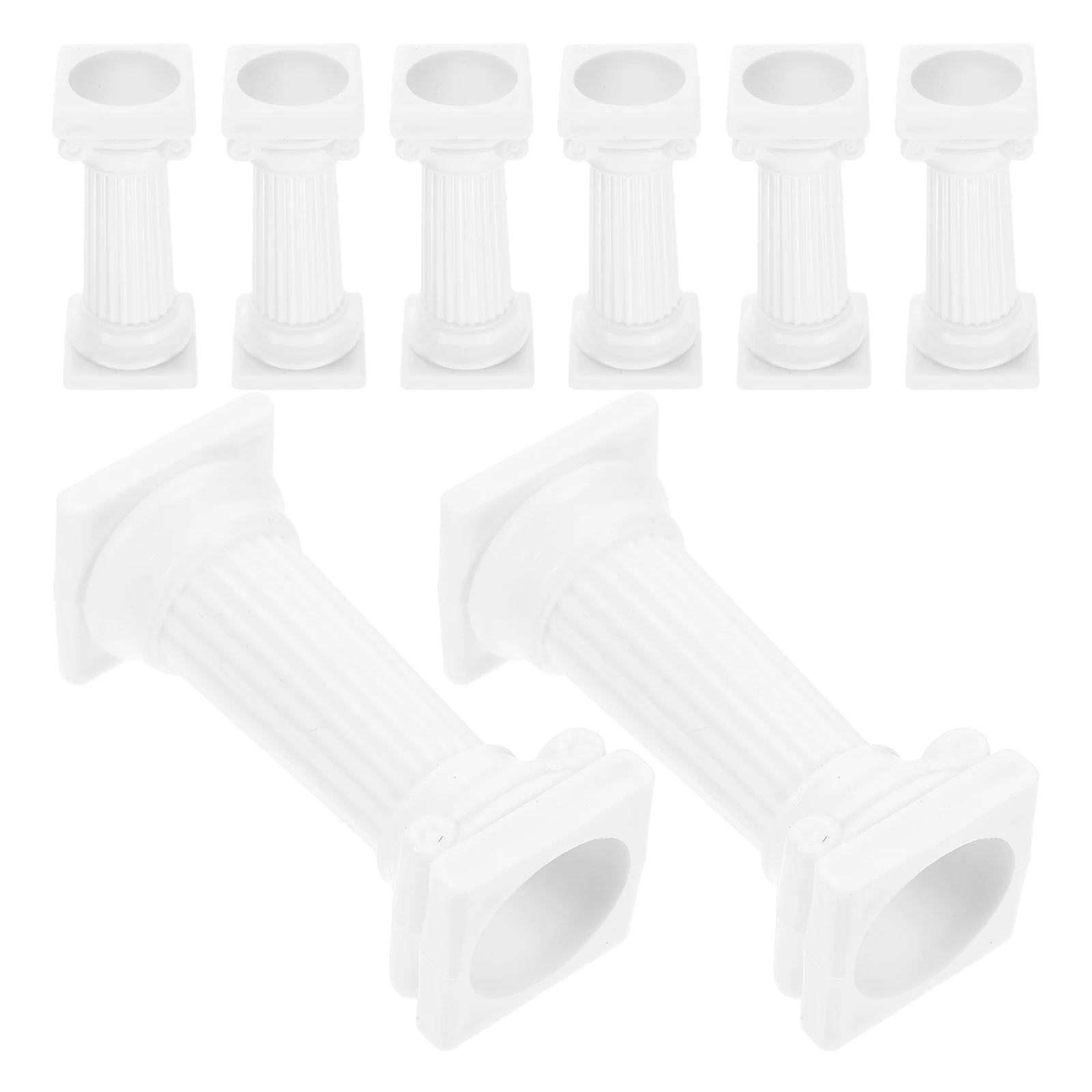 

8pcs Cake Support Rods 12.5cm 17cm 7.5cm Plastic Wedding Birthday Party Roman Column Cake Display Stand Supports