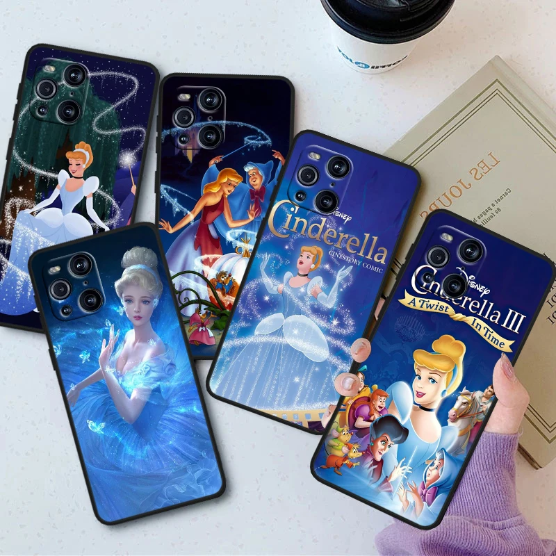 Милый чехол Disney Золушка для OPPO Find X6 X5 X3 X2 F21S F21 Pro Lite Neo, Черный силиконовый мягкий чехол для телефона