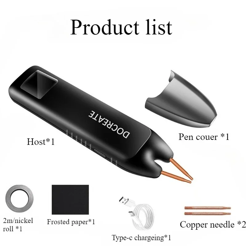 Máquina de solda a ponto ajustável de 99 velocidades com tela colorida e display digital para reparo e soldagem de telefone com bateria de lítio 18650