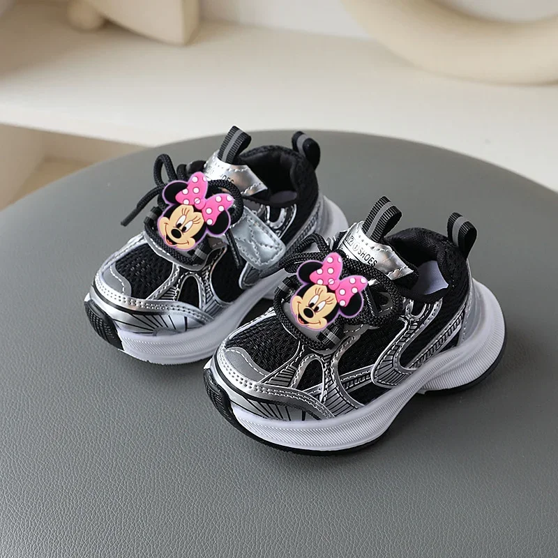 Disney Mickey Mouse Girl Sports Shoes Spring Autumn Soft Sole Sneakers Children Casual Shoes Boy cute Breathable Running Shoes