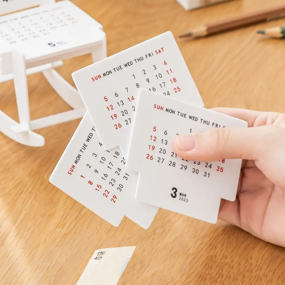 Mini 2025, Tischkalender-Set, Zeitplan, 3D-Trojanisches Pferd, Kalender, DIY-Selbstdisziplin, Baustein-Kalender, Schlafzimmer