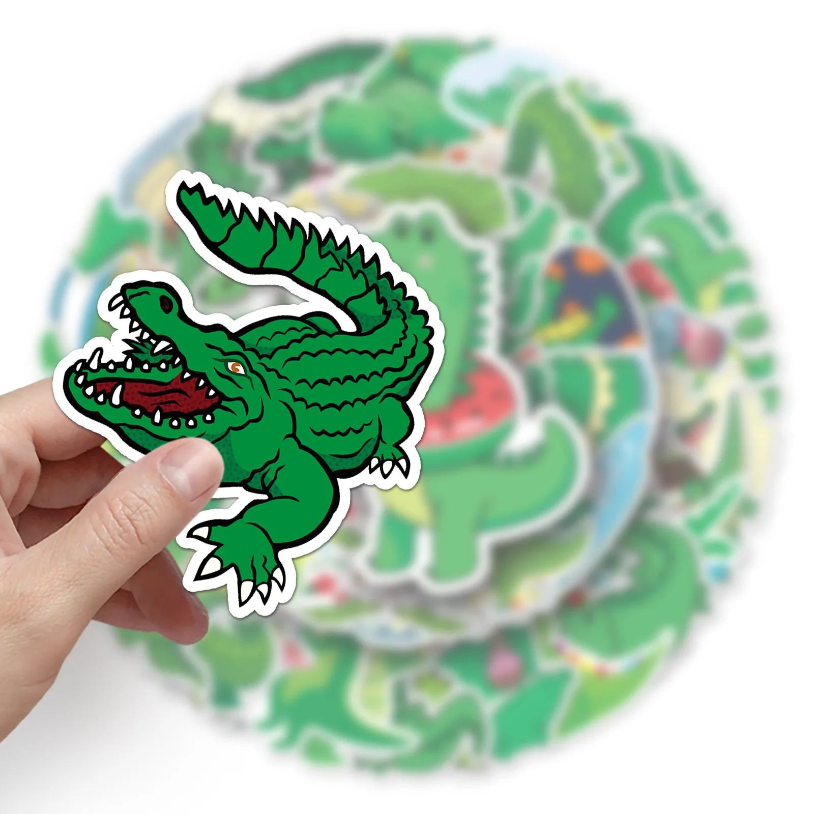 50pcs Cartoon Alligator Crocodile Stickers Guitar Phone Animal Sticker DIY Journal Accessories Scrapbooking Supplies Vintage